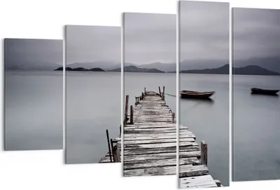 Produktbild von Bild auf Leinwand - Leinwandbild - Brücke See - 150x100cm - Wand Bild - Wanddeko - Wandbilder - Leinwanddruck - Bilder - Kunstdruck - Wanddekoration - Leinwand bilder - Wandkunst - EG150x100-3547