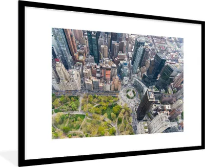 Produktbild von MuchoWow® Gerahmtes Poster New York - Central Park - Natur 90x60 cm - Poster mit Schwarzem Bilderrahmen Wandposter Rahmen Foto Bilder - Wanddekoration - Fotos