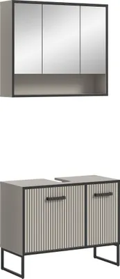 Produktbild von Badezimmer-Set >Bagno< (2-teilig) in kaschmir Nachbildung - 80x192x36cm (BxHxT)