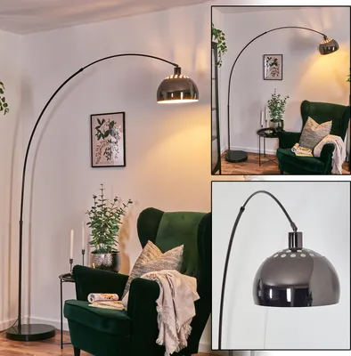 Produktbild von Gavirate Stehlampe aus Metall mit Marmorfuß in Schwarz/Chromfarben/Weiß