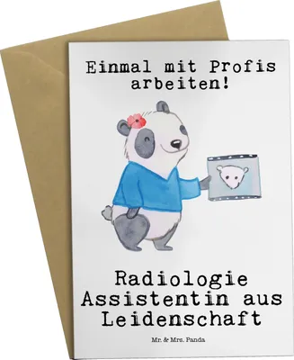 Produktbild von Mr. & Mrs. Panda Glückwunschkarte Radiologie Assistentin Leidenschaft - Weiß - Geschenk, osterkarten, weihnachtskarten, hochzeitskarten, einladungskarten, Beileidskarte
