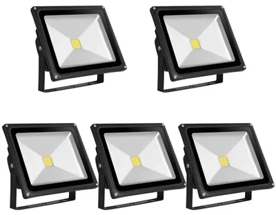 Immagine prodotto di Greenmigo 5x 50W LED Floodlight Faretto Bianco freddo Alloggiamento in alluminio nero IP65 Lampada LED impermeabile Applique LED Lampada da giardino LED Faretto da esterno