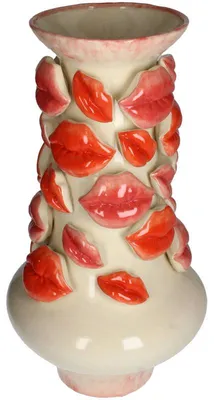 Immagine prodotto di Vaso in Vetroceramica rossa, collezione HD, forma a labbra, 25x25x45 cm