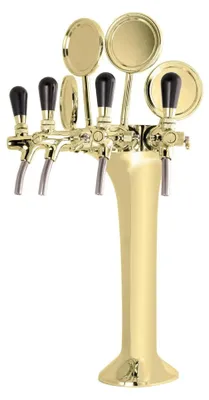 Immagine prodotto di Colonna birra dorata a 4 vie per bar – solo la colonna, senza rubinetti