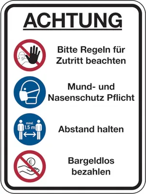 Produktbild von Dreifke® Kombischild, Regeln für Zutritt, Kunststoff, 400 x 300 mm, PVC 1 Stk.