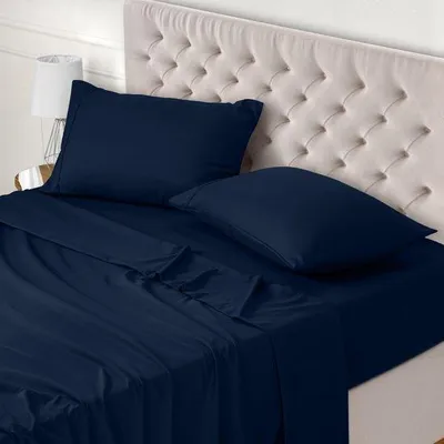 Imagen del producto de Ibenzoa®: Juego de 4 piezas de sábanas de microfibra de poliéster cepillada – Incluye: sábana encimera de 266 x 259 cm, sábana ajustable de 150 x 200 x 35 cm y 2 fundas de almohada de 50 x 75 cm (con solapa de 10 cm)