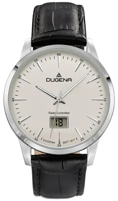 Image de Montre pour homme Dugena Momentum, quartz, bracelet en cuir noir, référence 4460859