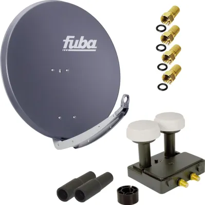 Produktbild von FUBA SAT Anlage DAA 850 A ALU Anthrazit Twin Monoblock 4x F-Stecker 2x Tülle