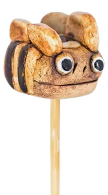 Produktbild von Bunter Steinzeug Blumenstecker mit Bienenmotiv, ca. 29,5 cm