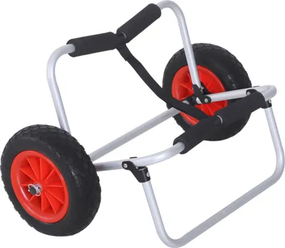 Produktbild von Kanuwagen klappbar bis 90 kg Alu Transportwagen Kajakwagen Bootswagen mit Gurt Räder gepolstert Surfwagen Kanuwagen Bootstrailer Trolley für Surfbrett Board Schlauchboot