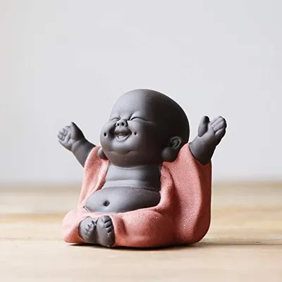 Keramik Buddha-Figur, 6,8 cm, handgefertigt, Dekoration