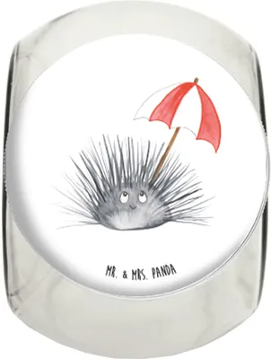 Produktbild von Mr. & Mrs. Panda Lebensmittelbehälter Seeigel XL 2000ml - Weiß - Geschenk, Vorratsdose, Meer, Lebe, Selbstliebe, Vorratsbehälter, keksdose glas, Süßigkeiten, glasbehälter
