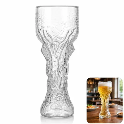 Produktbild von 850 ml Bierglas im Pokal-Design, „Trophäe“ Kreativglas, handgeblasenes Borosilikatglas, hitze- & kältebeständig (–20 bis +150 °C),Party & Geschenk
