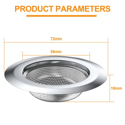 Produktbild von Abflußsieb Edelstahl Küche Waschbecken Spüle Sieb Abfluss-Sieb von 3 Stück Ø 7,2 cm