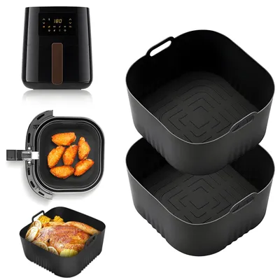 Productafbeelding van Siliconen bakvorm voor heteluchtfriteuse - Herbruikbaar - Accessoire voor hete luchtfriteuses van 4,1 liter - 2 stuks