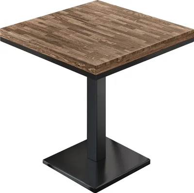 Produktbild von MM | Bistro Massiv Tisch | Quadratisch | 60 x 60 x 77 cm | Walnuß / Schwarz | Bistrotisch Gastro Tisch