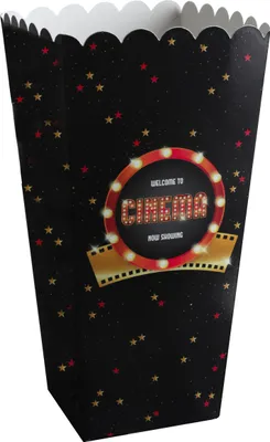 Image de Sac à pop-corn avec étoiles Cinema 8 pièces 6 x 17 cm - taille unique