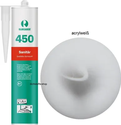 Produktbild von Ramsauer 450 Sanitär 1K Silicon Dichtstoff 310ml Kartusche acrylweiß