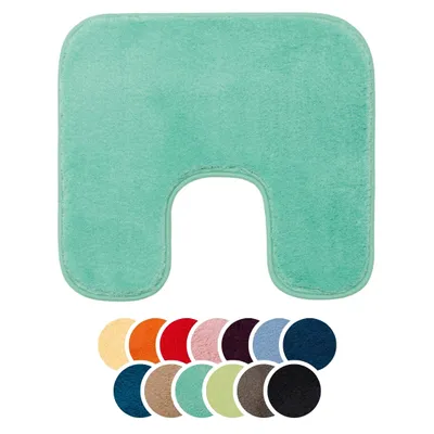 Produktbild von liebling Badteppich mit Bügelausschnitt, 100% Polyester, Anti-Rutsch Beschichtung, Serie Santos, 50 x 45 cm, 1500 g/m², 30 Grad waschbar, mint