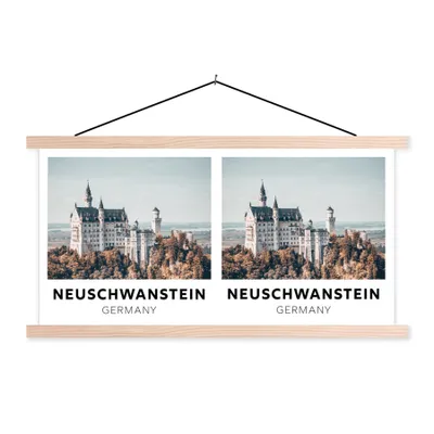 Produktbild von MuchoWow® Textilposter Deutschland - Architektur - Schloss 120x60 cm mit holzfarbenen Rahmen - Klemmleiste