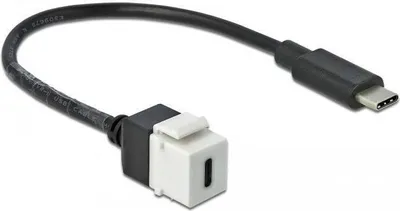 Obrázek produktu pro DeLOCK 86399, Plochý, Černá, Bílá, USB C, USB C, Samice, Samec
