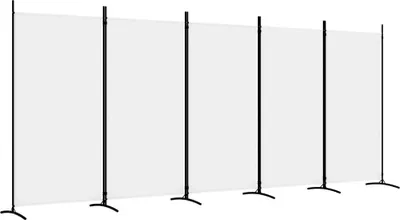 Image de vidaXL Paravent blanc 5 pièces 433x180 cm Tissu - Séparation de pièce