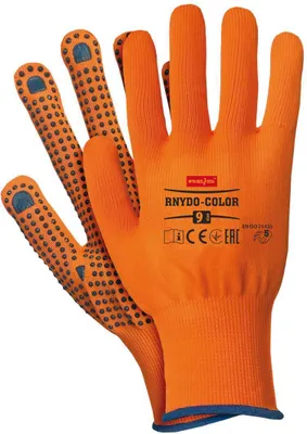 Produktbild von Arbeitshandschuhe mit PVC Noppen orange 9
