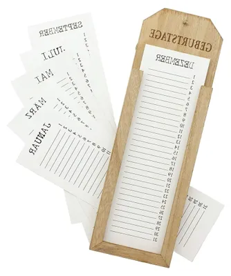 Produktbild von Geburtstagskalender aus Holz, Memoboard für Geburtstage, Wandkalender, schmaler Dauerkalender