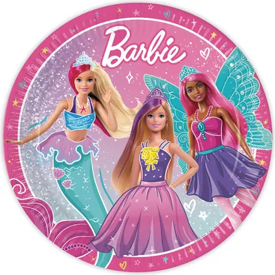 Zdjęcie produktu dla Talerzyki papierowe Barbie, 23 cm, 8 szt.