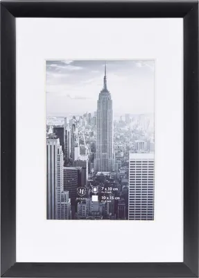 Image de Henzo hliníkový fotorámeček Manhattan 10x15 cm černý s passepartout