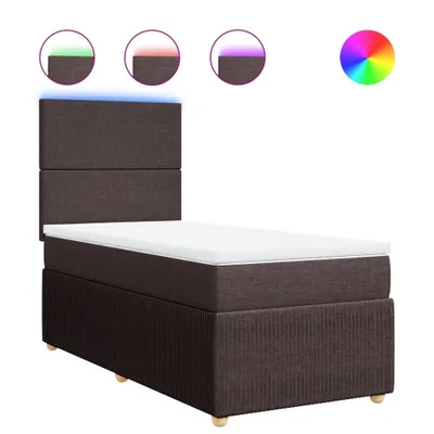 Produktbild von Boxspringbett mit Matratze Dunkelbraun 90x190 cm Stoff