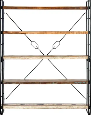 Produktbild von vidaXL Bücherregal 5 Fächer 140x30x180 cm Altholz Massiv