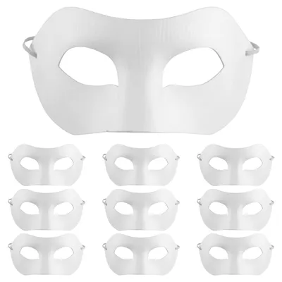 10 weiße Zorro-Masken aus Papier, DIY-Bastelmasken