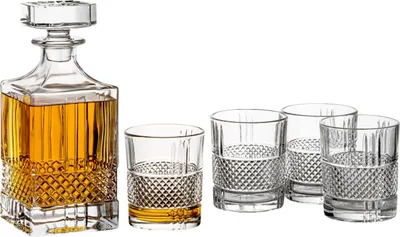 Produktbild von gouveo Whiskykaraffe mit 4 Gläser 35163 - Whisky-Set aus hochwertigem Glas mit 4 passenden Whisky-Gläsern - Tolles Geschenkset für Männer und Whisky-Liebhaber