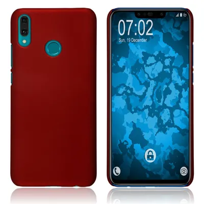 Produktbild von PhoneNatic Case kompatibel mit Huawei Y9 (2019) - Hülle rot gummiert Hard-case Cover