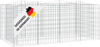 Produktbild von DELUKE® Gabionen Hochbeet BOGI aus Eisen | 200x100x100cm | Hochbogen Steinkorb Gabionengitter Ziergabione Steingabione Drahtkorb befüllbar