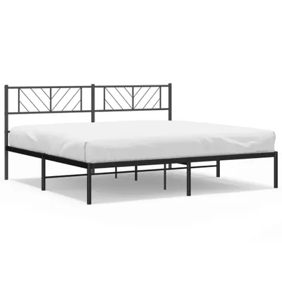 Produktbild von Bettgestell mit Kopfteil Metall Schwarz 183x213 cm
