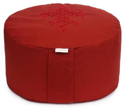 Produktbild von yogabox Meditationskissen Glückssitz® keltische Knoten - bordeaux / bordeaux 33 x 33 x 15 cm  Buchweizenschalen