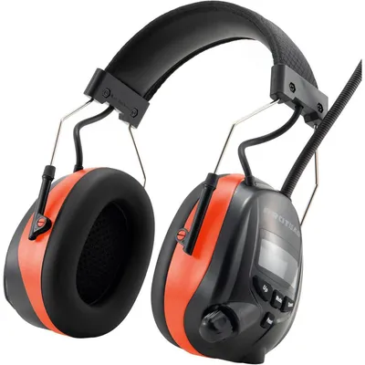 Produktbild von Gehörschutz mit Radio DAB/DAB+/FM/Bluetooth 5.3, Noise Cancelling Kopfhörer, SNR 30dB, Orange