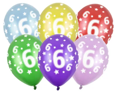Produktbild von Latexballon Ø30cm "Happy Birthday" | 6 Stk. - Zahl #6