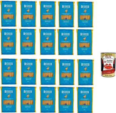 Produktbild von De Cecco Pasta Fusilli Lunghi Bucati n°5 100% Italienisch Nudeln 20x 500g + Italian Gourmet Polpa 400g