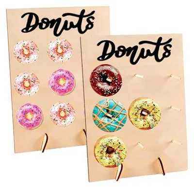 Obrázek produktu pro Solidchoice - 2 kusy dřevěných stojanů na donuty, ideální pro oslavy