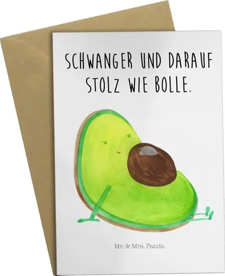Produktbild von Mr. & Mrs. Panda Grußkarte Avocado Schwangerschaft - Weiß - Geschenk, osterkarte, Geburt, Schwanger, einladungskarten, Grußkarten, Klappkarte, weihnachtskarten, Baby