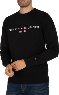 Produktbild von Tommy Hilfiger Herren Logo-Sweatshirt, Schwarz XL