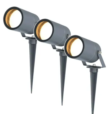 Image de HOFTRONIC - Spots à piquet extérieur LED dimmables aluminium anthracite GU10 IP65 3 pièces
