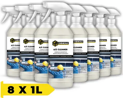 Produktbild von MRM CHEMICALS Klimaanlagenreiniger Desinfektion Spray 1L, Klimadesinfektionsmittel Air Conditioner Cleaner Schimmelentferner, Beseitigt Lästige Duft x8