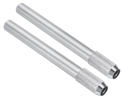 Productafbeelding van Potloodverlengstukken, metaal, 2 stuks, zilverkleurig, 1,15 cm x 10 cm, binnendiameter 6,5 mm