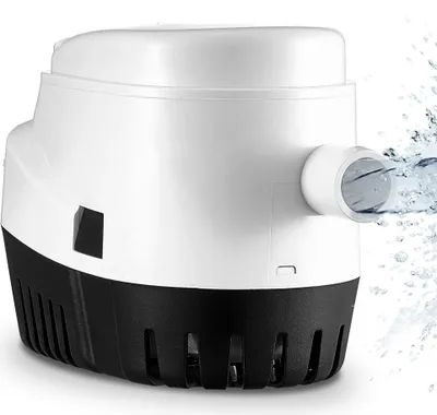Immagine prodotto di Pompa di sentina per barca 750 GPH 12 V - Pompa di sentina elettrica con interruttore a galleggiante, diametro di uscita 19 mm - Ideale per barche, stagni, piscine, cantine - Pompa di sentina marina