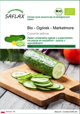 Zdjęcie produktu dla SAFLAX - Bio - Ogórek - Marketmore - 20 Nasiona - Cucumis sativus
