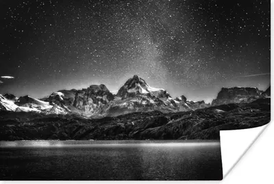 Produktbild von MuchoWow® Poster Sternenhimmel - Berg - Nacht 120x80 cm - Bilder